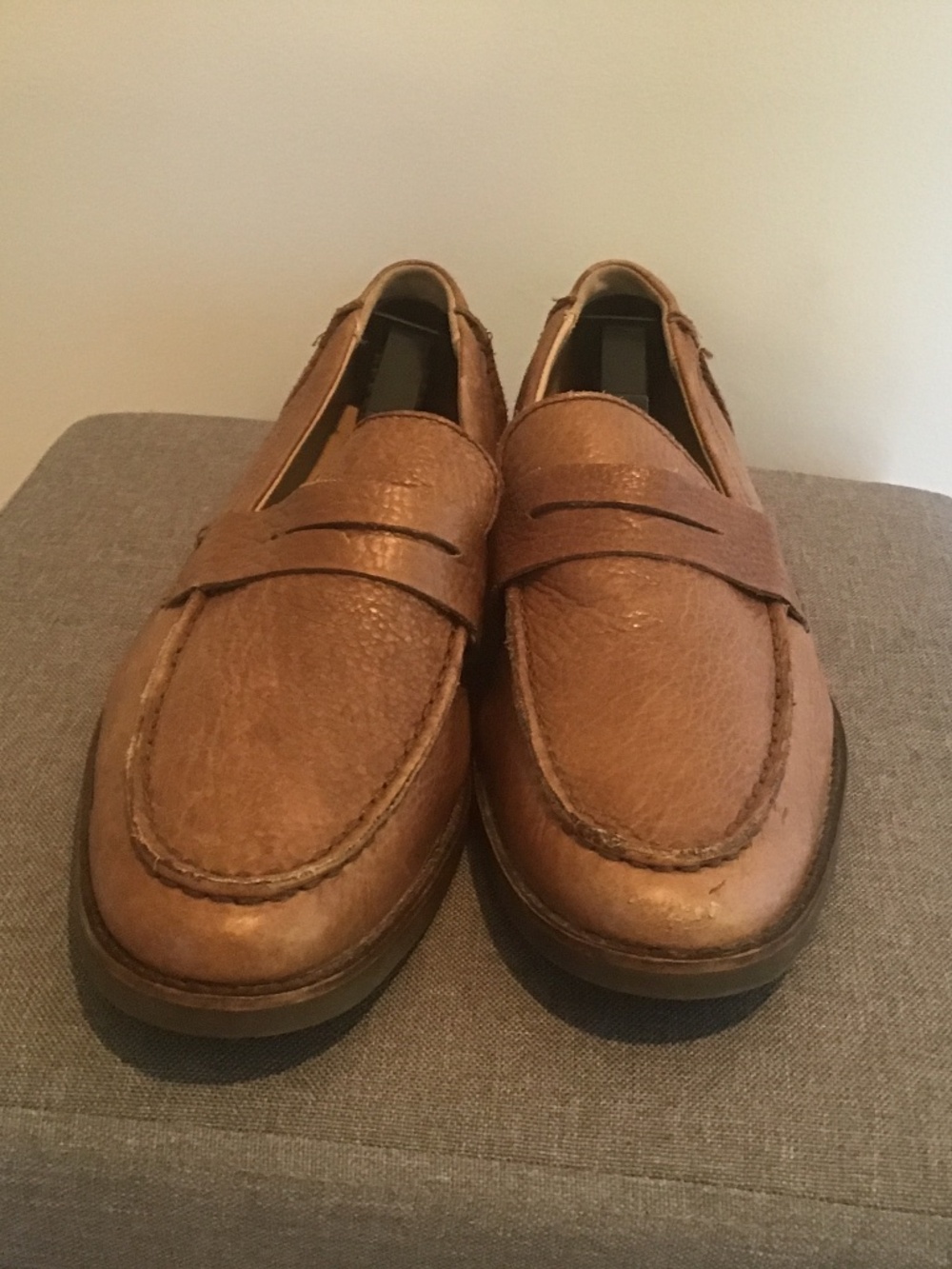 Sebago pebbled grained caramel penny loafers size 11